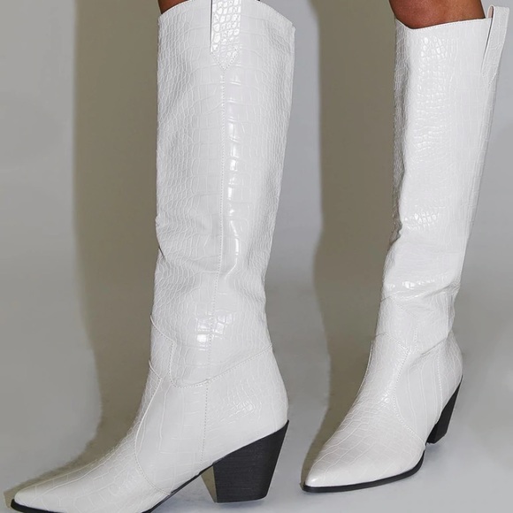 White Princess Polly boutique western style boots size 8 - Picture 2 of 2